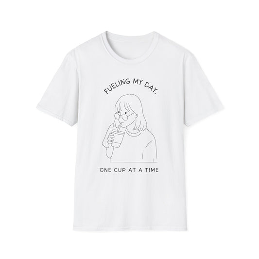 Fueling My Day Tee – Comfy, Minimalist & Coffee-Powered - The Coffee Buds